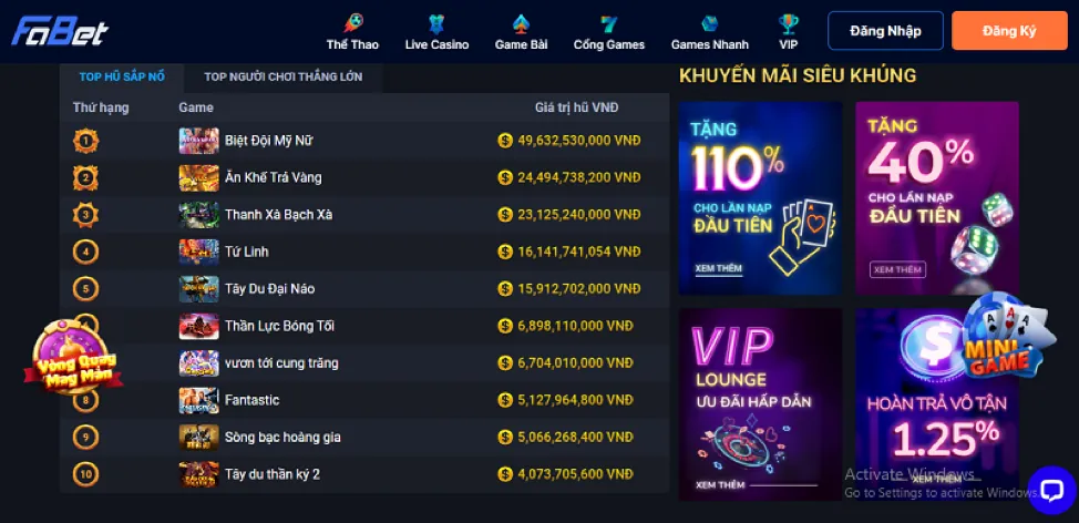 Các sản phẩm game đa dạng tại ON88 Chính Thức